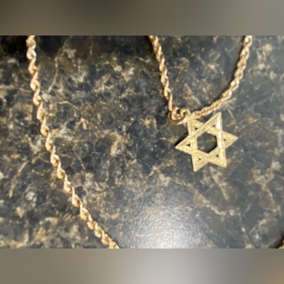 REAL 2mm 10k ROPE GOLD CHAIN 20 INCHES & AND REAL 14k STAR OF DAVID ✡️ STAMPED - Picture 9 of 16